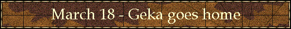 March 18 - Geka goes home